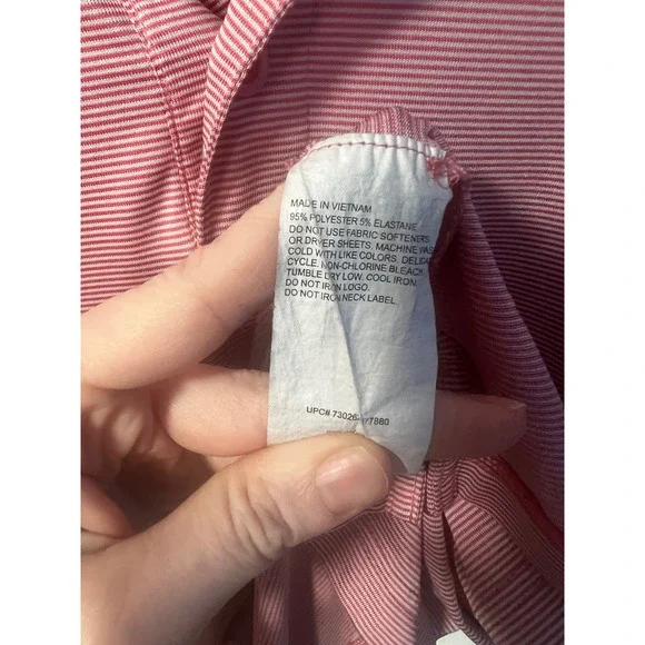 Callaway Opti-Dri Mens Golf Polo Shirt Red White‎ Stripe Short Sleeve Size Large - Picture 4 of 6